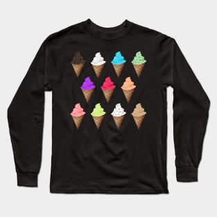 Variety of Ice Cream Flavors Long Sleeve T-Shirt